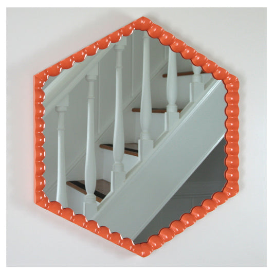Spindle Mirror - Hex Orange