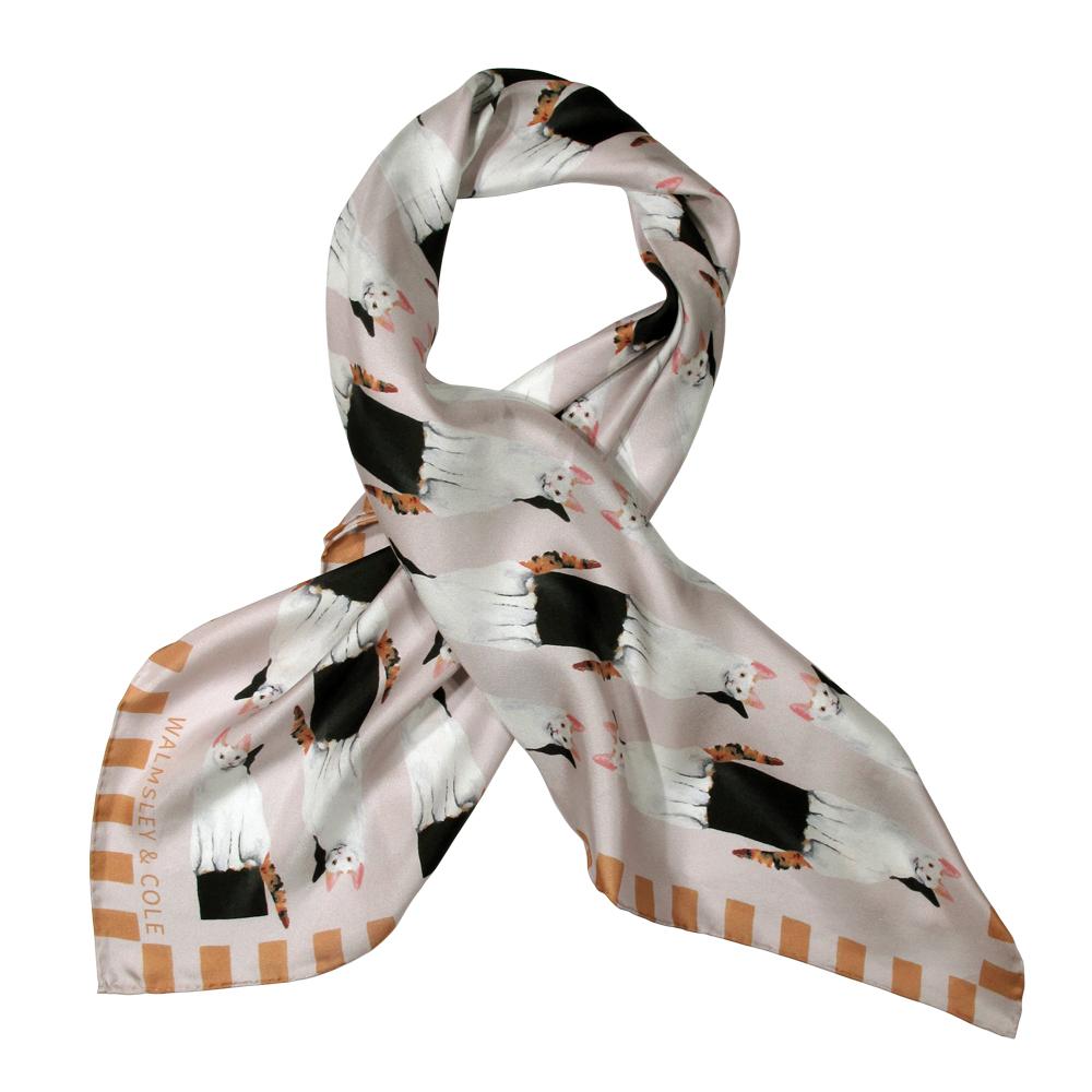 Walmsley and Cole, Lady Cat, Silk Scarf, Tied